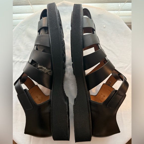 Church\'s Black Leather Woven Fisherman Buckle Sandals main image 4